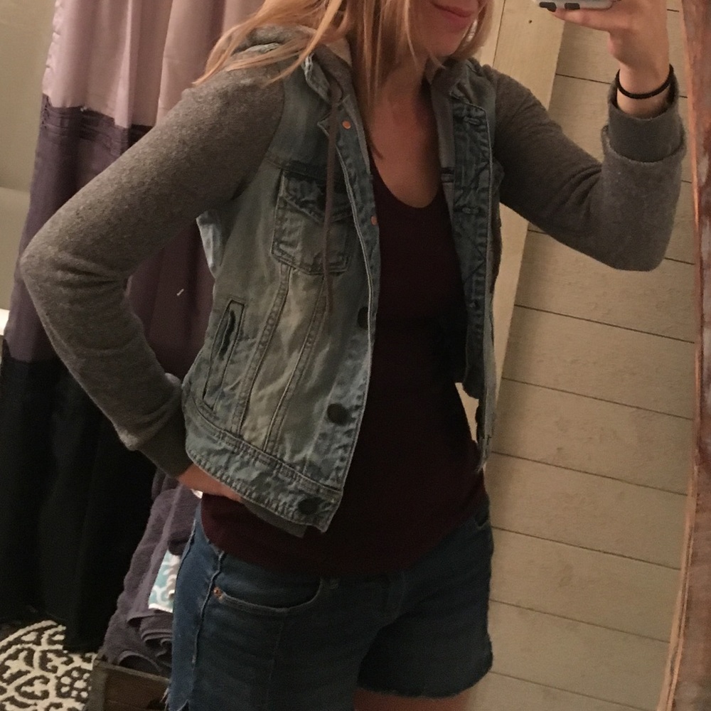 Jean Denim Jacket Sweatshirt American Eagle